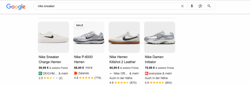 Nike sneaker ads - Google Ads