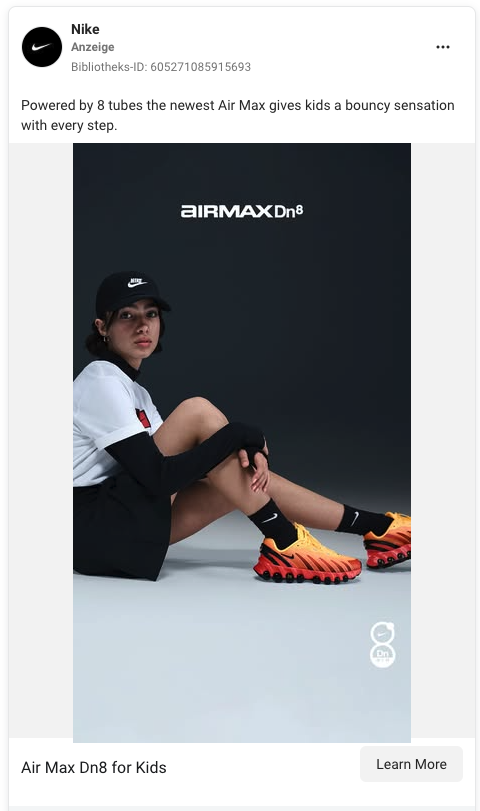 Nike Werbung auf Facebook