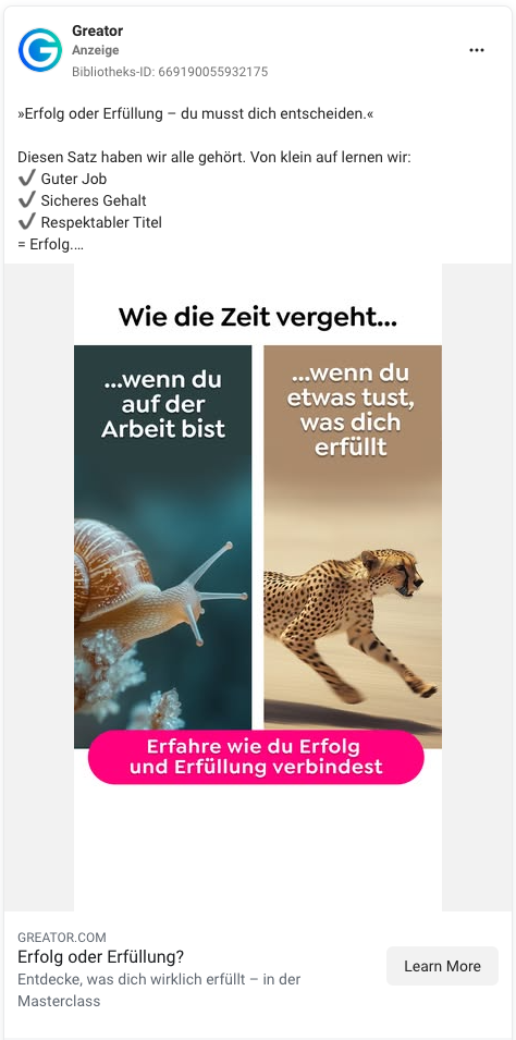 Greator Facebook Werbeanzeige