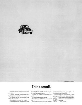 „Think Small“ – Volkswagen (1959) Print Werbung