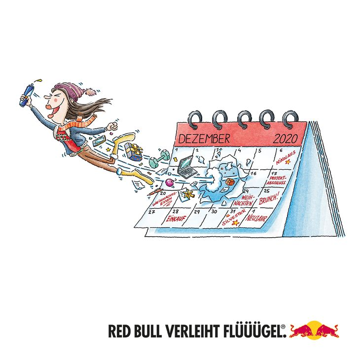 „Red Bull verleiht Flüüügel“ Print Werbung