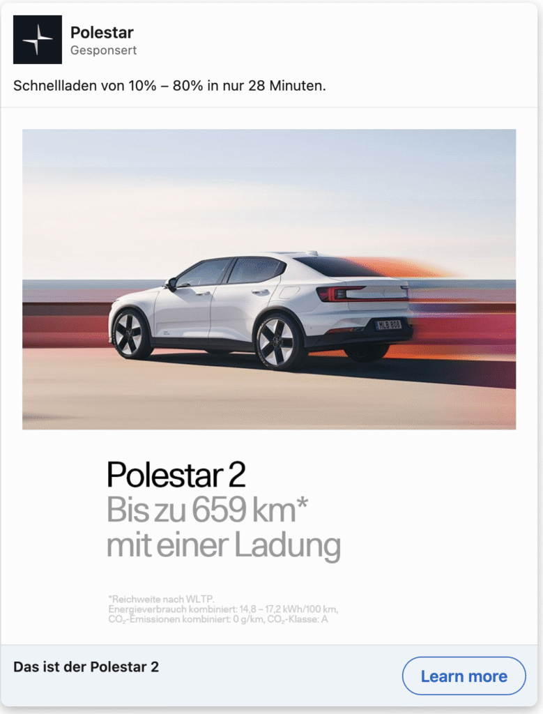 Polestar linkedin ad