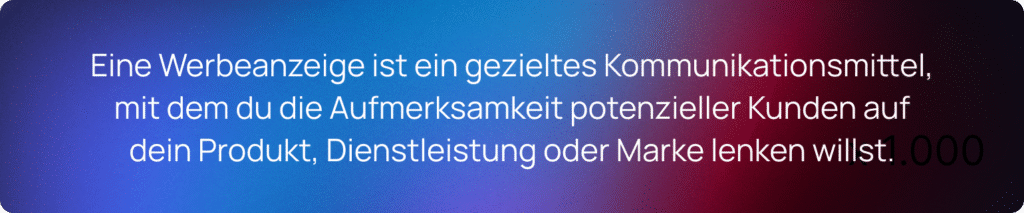 Werbeanzeige Definition