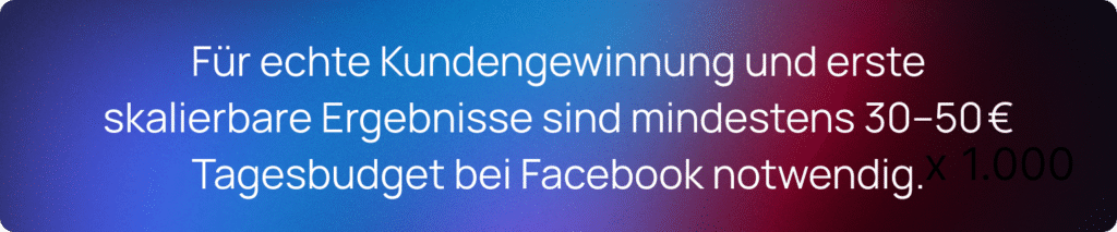 Facebook Tagesbudgets Zitat