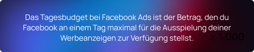 Tagesbudget Facebook Ads Definition