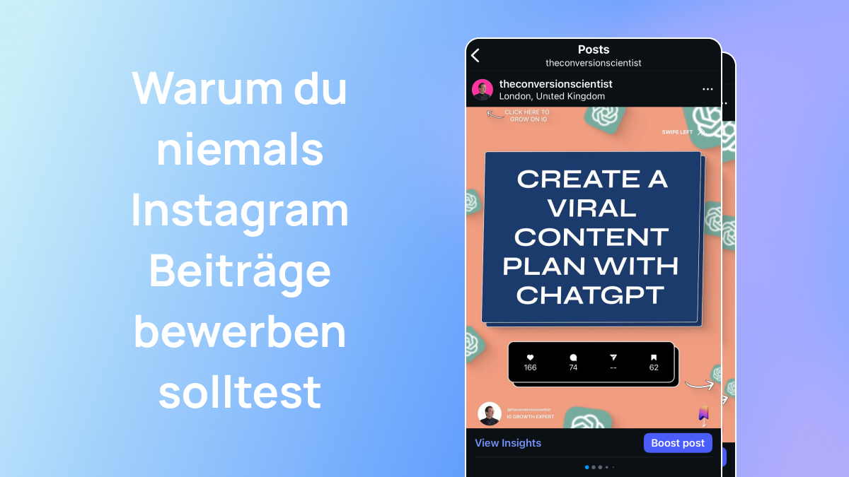 Warum du niemals Instagram Beiträge bewerben solltest